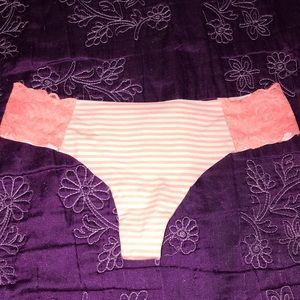 Pink and white striped underwear